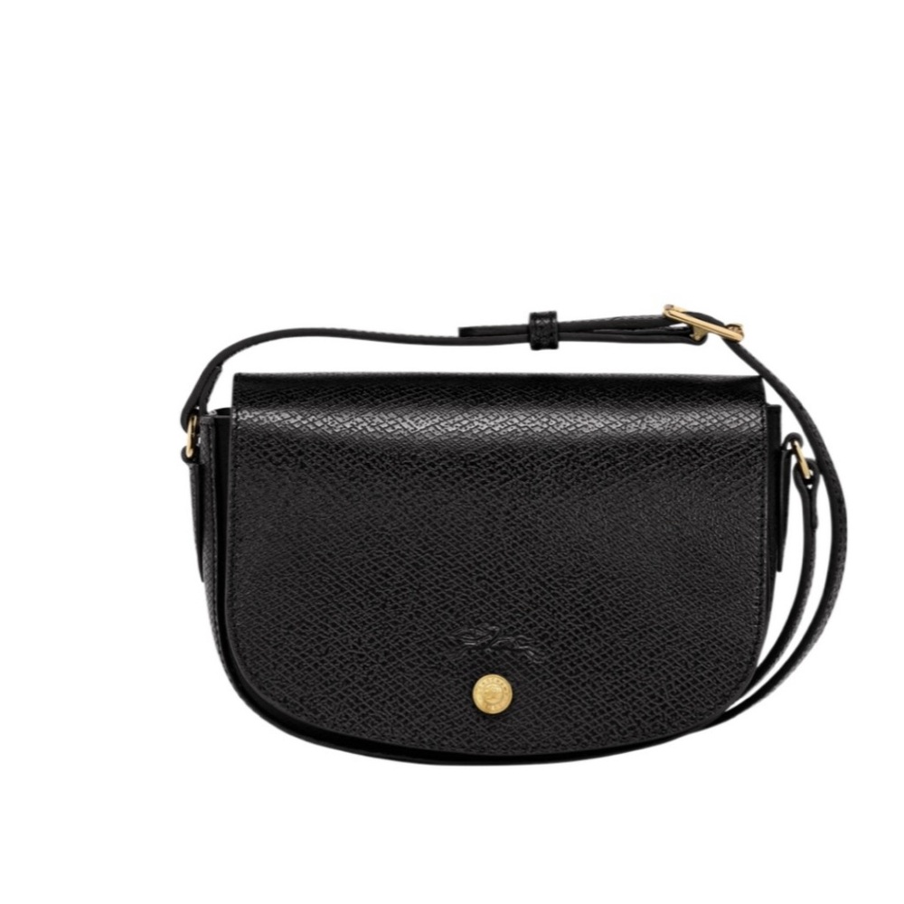 Longchamp S Epure Logo Debossed Black Crossbody Bag